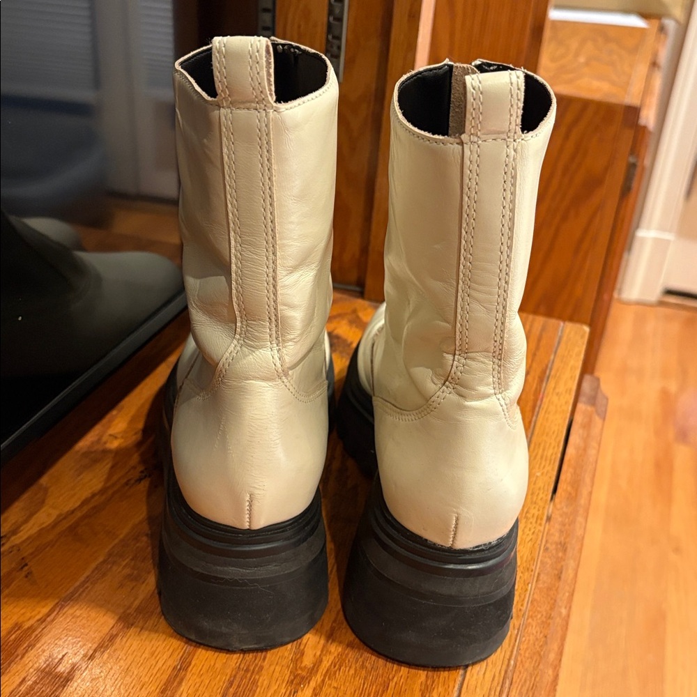 Cream Zip Boot - Picture 8 of 11